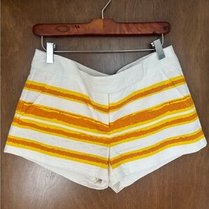 Trina Turk Yellow and White Cotton Shorts. Size 6.